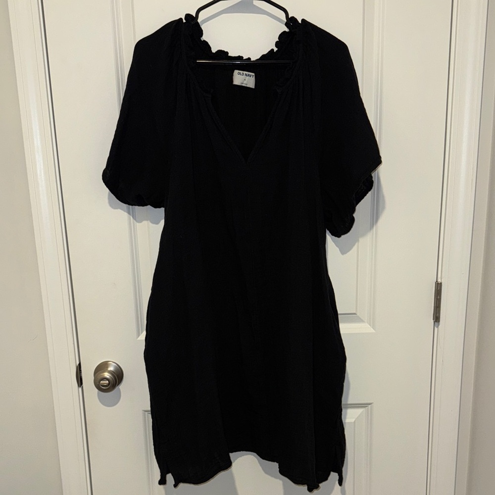 Old Navy Black Puff Sleeve Dress